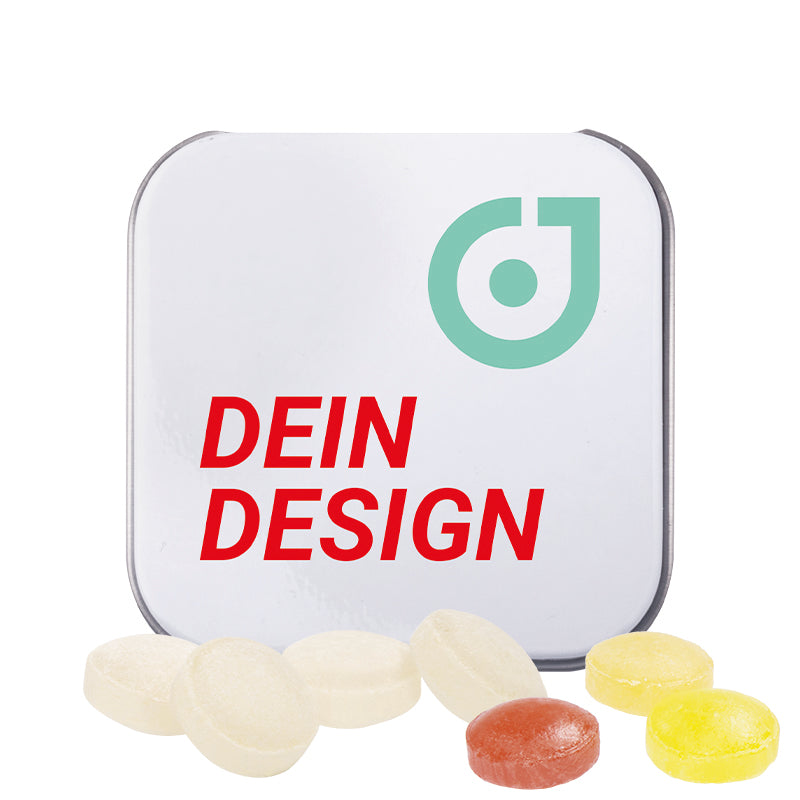 Square tin vegan sweets
