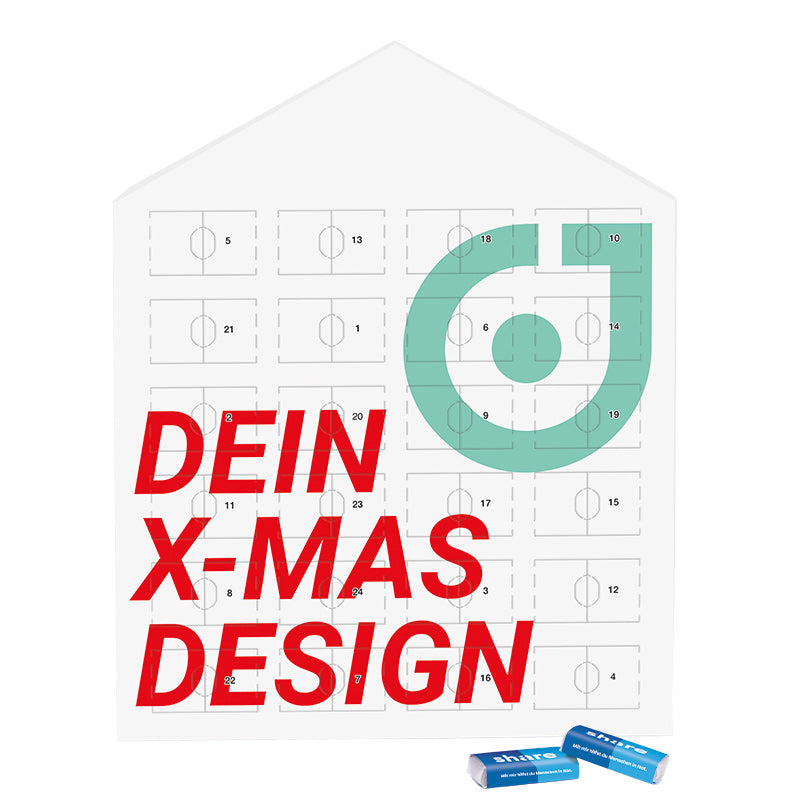 Täfelchen Adventskalender Haus share