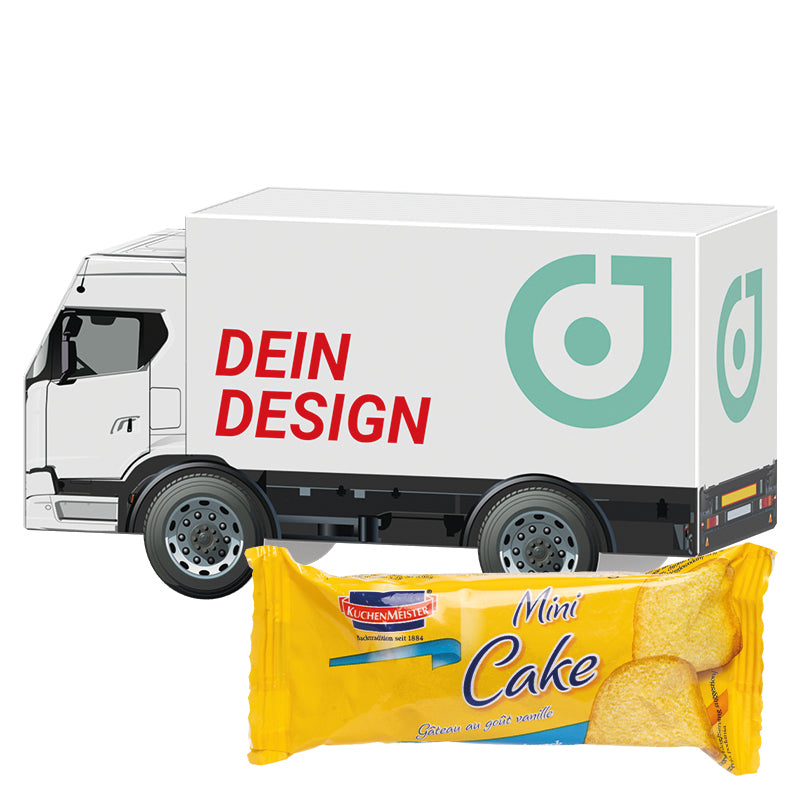 3D Präsent LKW KuchenMeister Mini Rührkuchen