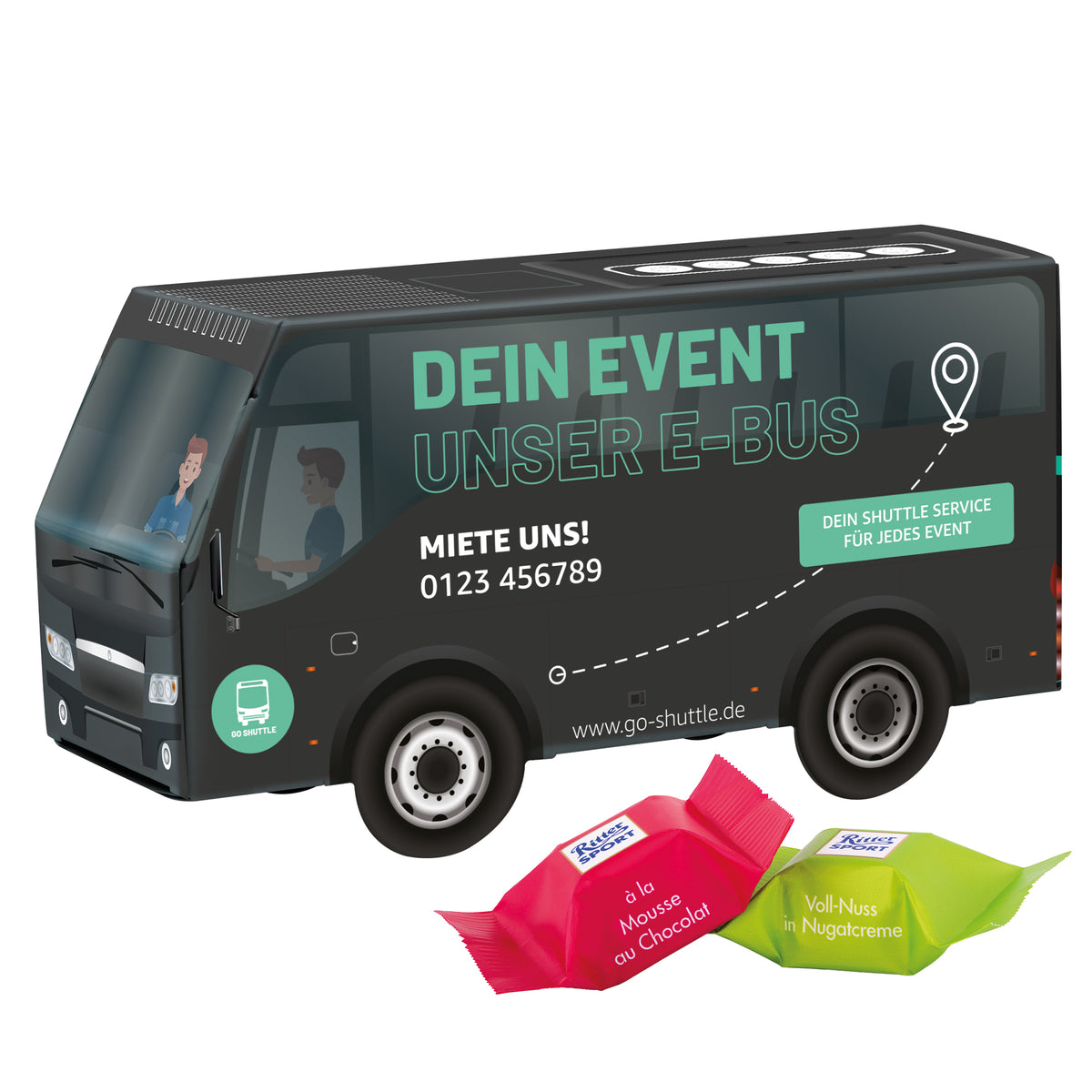 3D present bus chocolate
